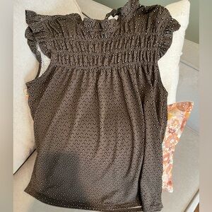 Women's Brown Sleeveless Top